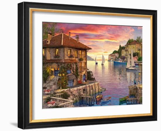 The Mediterranean Harbour-Dominic Davison-Framed Art Print