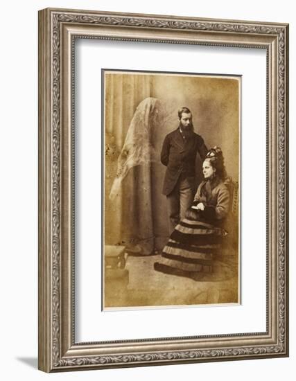 The Medium Stainton Moses, with Mrs Speer and an Unidentified Spirit Figure-null-Framed Photographic Print