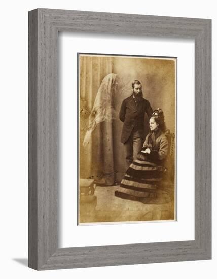 The Medium Stainton Moses, with Mrs Speer and an Unidentified Spirit Figure-null-Framed Photographic Print