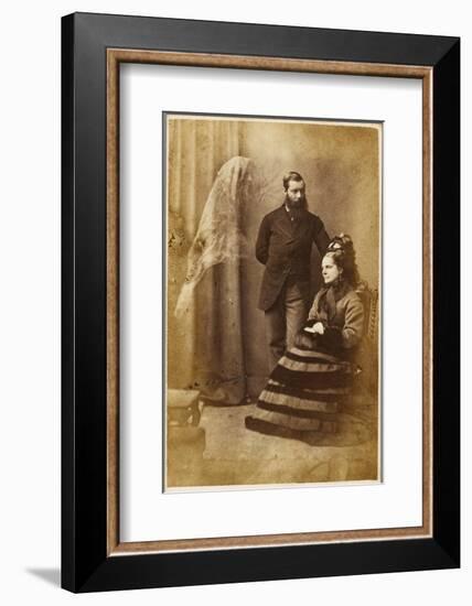 The Medium Stainton Moses, with Mrs Speer and an Unidentified Spirit Figure-null-Framed Photographic Print