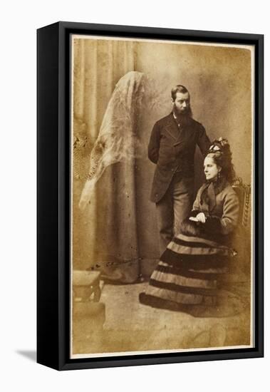 The Medium Stainton Moses, with Mrs Speer and an Unidentified Spirit Figure-null-Framed Premier Image Canvas