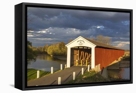 The Medora Covered Bridge, Indiana, USA-Chuck Haney-Framed Premier Image Canvas