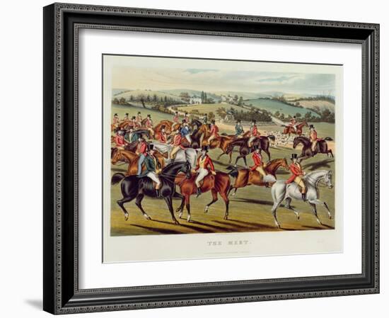 The Meet', Plate I from 'Fox Hunting', 1838 (Hand-Coloured Aquatint)-Charles Hunt-Framed Giclee Print