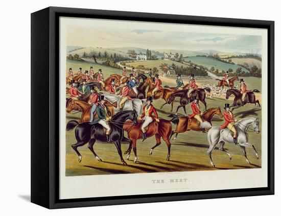 The Meet', Plate I from 'Fox Hunting', 1838 (Hand-Coloured Aquatint)-Charles Hunt-Framed Premier Image Canvas