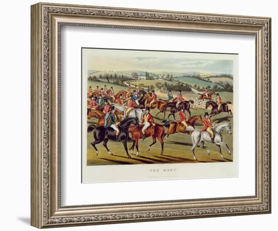 The Meet', Plate I from 'Fox Hunting', 1838 (Hand-Coloured Aquatint)-Charles Hunt-Framed Giclee Print