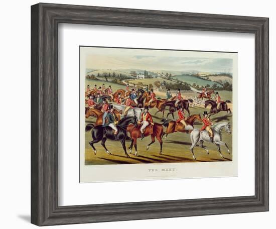 The Meet', Plate I from 'Fox Hunting', 1838 (Hand-Coloured Aquatint)-Charles Hunt-Framed Giclee Print