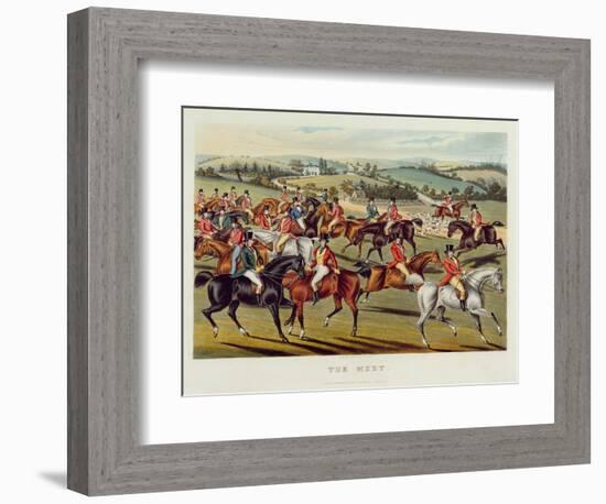 The Meet', Plate I from 'Fox Hunting', 1838 (Hand-Coloured Aquatint)-Charles Hunt-Framed Giclee Print