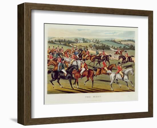 The Meet', Plate I from 'Fox Hunting', 1838 (Hand-Coloured Aquatint)-Charles Hunt-Framed Giclee Print