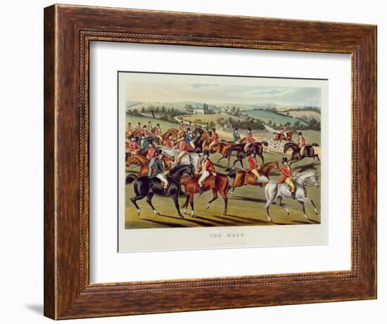 The Meet', Plate I from 'Fox Hunting', 1838 (Hand-Coloured Aquatint)-Charles Hunt-Framed Giclee Print