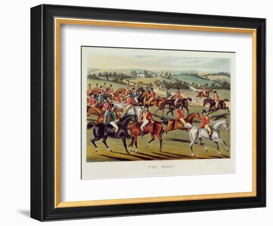 The Meet', Plate I from 'Fox Hunting', 1838 (Hand-Coloured Aquatint)-Charles Hunt-Framed Giclee Print