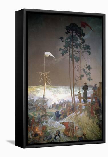 The Meeting at Krizky, from the 'Slav Epic', 1916-Alphonse Mucha-Framed Premier Image Canvas