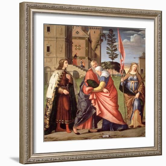 The Meeting at the Golden Gate with Saints, 1515-Vittore Carpaccio-Framed Giclee Print