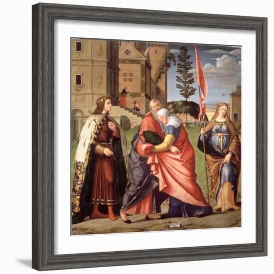 The Meeting at the Golden Gate with Saints, 1515-Vittore Carpaccio-Framed Giclee Print