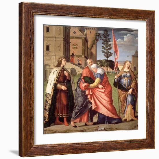 The Meeting at the Golden Gate with Saints, 1515-Vittore Carpaccio-Framed Giclee Print