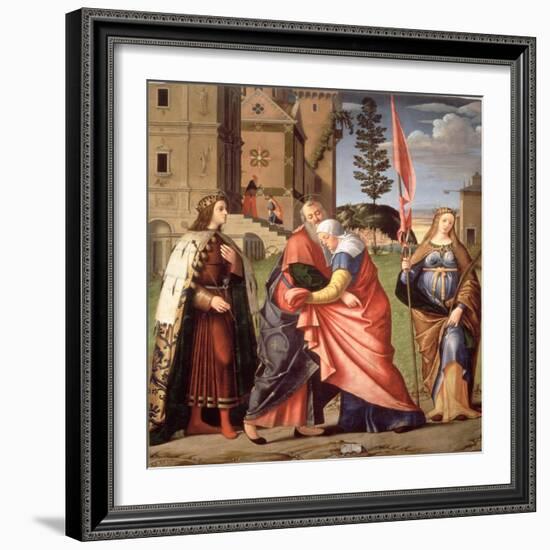 The Meeting at the Golden Gate with Saints, 1515-Vittore Carpaccio-Framed Giclee Print