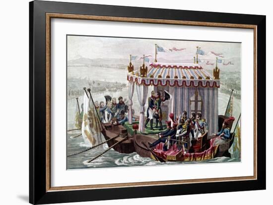 The Meeting between Napoleon and Tsar Alexander I-Stefano Bianchetti-Framed Giclee Print