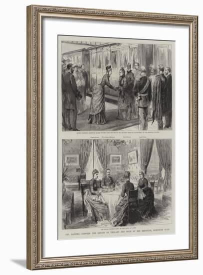 The Meeting Between the Queens of England and Spain at San Sebastian, Northern Spain-null-Framed Giclee Print