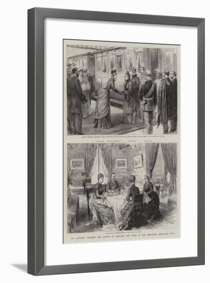 The Meeting Between the Queens of England and Spain at San Sebastian, Northern Spain-null-Framed Giclee Print