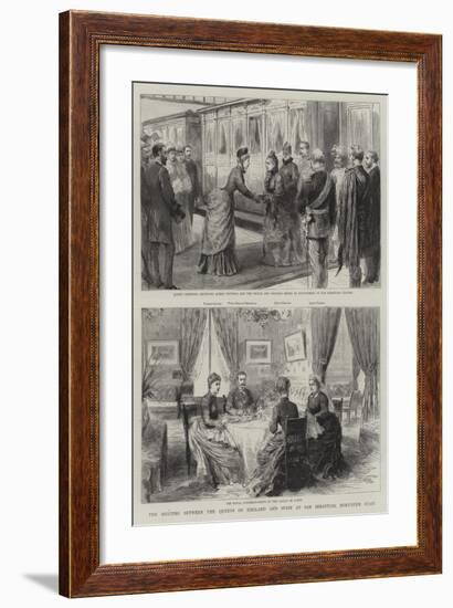 The Meeting Between the Queens of England and Spain at San Sebastian, Northern Spain-null-Framed Giclee Print