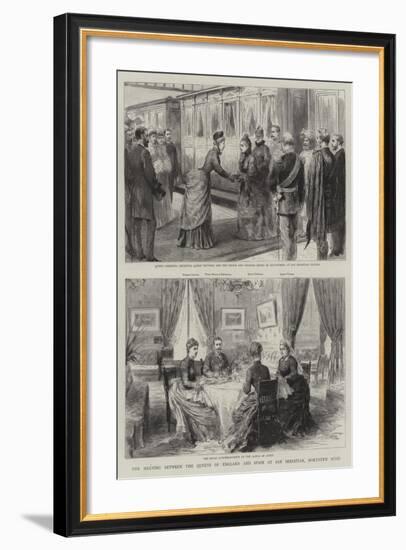 The Meeting Between the Queens of England and Spain at San Sebastian, Northern Spain-null-Framed Giclee Print