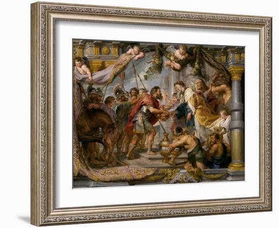 The Meeting of Abraham and Melchizedek, c.1626-Peter Paul Rubens-Framed Giclee Print