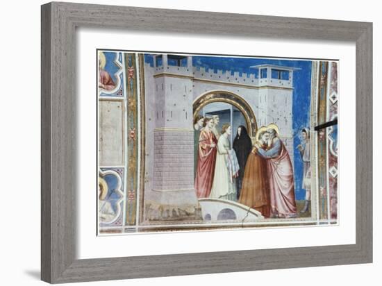 The Meeting of Anna and Joachim-Giotto di Bondone-Framed Giclee Print