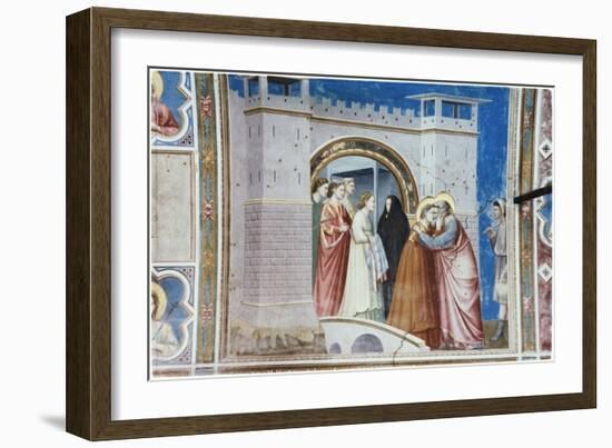 The Meeting of Anna and Joachim-Giotto di Bondone-Framed Giclee Print