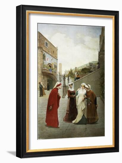 The Meeting of Dante and Beatrice-Lorenzo Valles-Framed Giclee Print