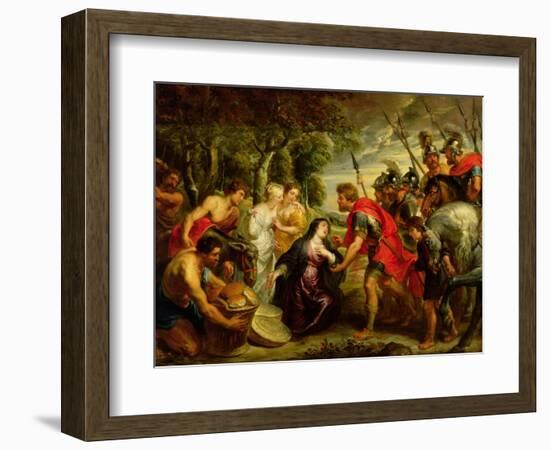 The Meeting of David and Abigail, 1625-28-Peter Paul Rubens-Framed Giclee Print