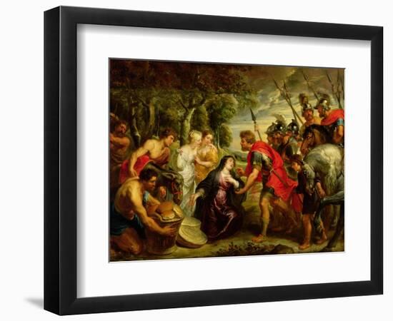 The Meeting of David and Abigail, 1625-28-Peter Paul Rubens-Framed Giclee Print