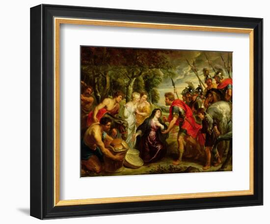 The Meeting of David and Abigail, 1625-28-Peter Paul Rubens-Framed Giclee Print