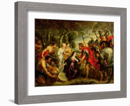 The Meeting of David and Abigail, 1625-28-Peter Paul Rubens-Framed Giclee Print