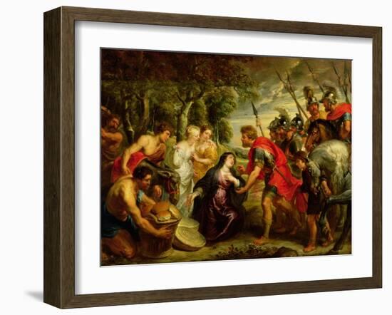 The Meeting of David and Abigail, 1625-28-Peter Paul Rubens-Framed Giclee Print