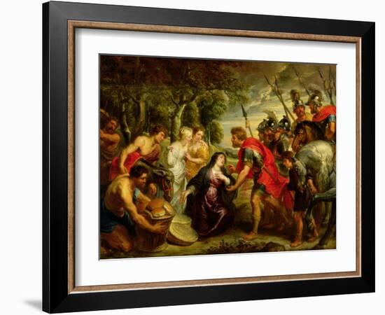 The Meeting of David and Abigail, 1625-28-Peter Paul Rubens-Framed Giclee Print