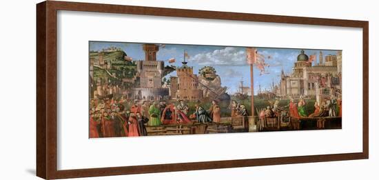 The Meeting of Etherius and Ursula and the Departure of the Pilgrims-Vittore Carpaccio-Framed Giclee Print