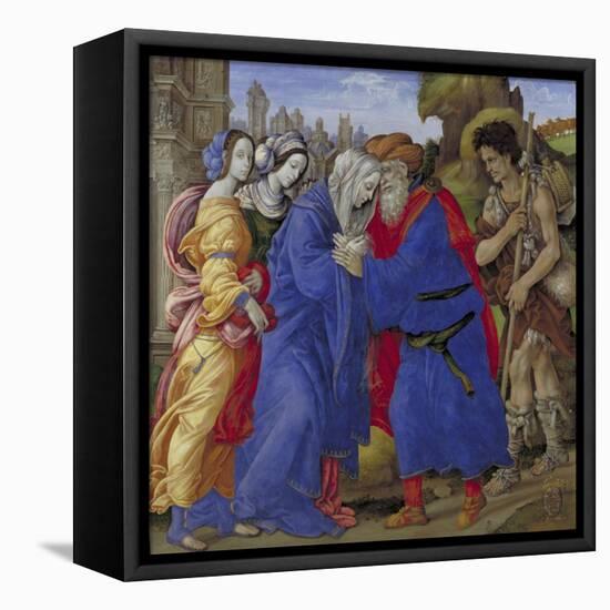 The Meeting of Joachim and Anne Outside the Golden Gate of Jerusalem, 1497-Filippino Lippi-Framed Premier Image Canvas