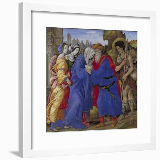 The Meeting of Joachim and Anne Outside the Golden Gate of Jerusalem, 1497-Filippino Lippi-Framed Giclee Print