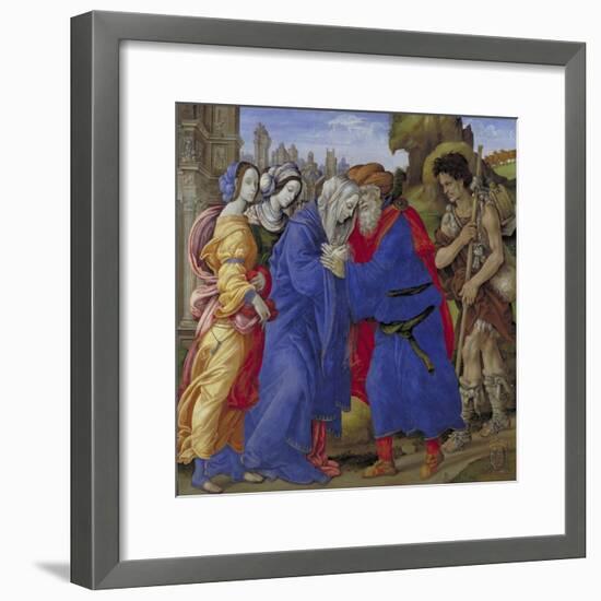 The Meeting of Joachim and Anne Outside the Golden Gate of Jerusalem, 1497-Filippino Lippi-Framed Giclee Print