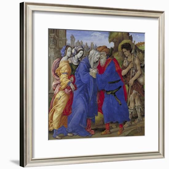 The Meeting of Joachim and Anne Outside the Golden Gate of Jerusalem, 1497-Filippino Lippi-Framed Giclee Print