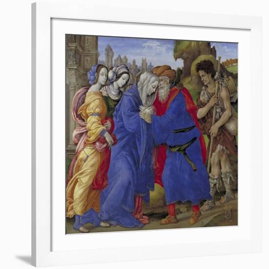 The Meeting of Joachim and Anne Outside the Golden Gate of Jerusalem, 1497-Filippino Lippi-Framed Giclee Print