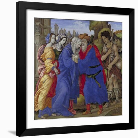 The Meeting of Joachim and Anne Outside the Golden Gate of Jerusalem, 1497-Filippino Lippi-Framed Giclee Print
