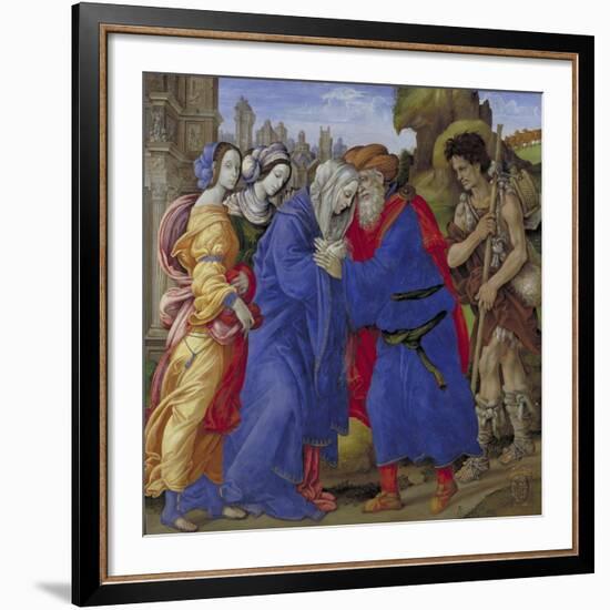 The Meeting of Joachim and Anne Outside the Golden Gate of Jerusalem, 1497-Filippino Lippi-Framed Giclee Print