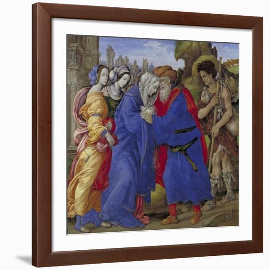 The Meeting of Joachim and Anne Outside the Golden Gate of Jerusalem, 1497-Filippino Lippi-Framed Giclee Print