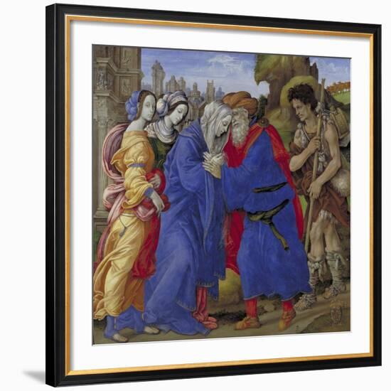 The Meeting of Joachim and Anne Outside the Golden Gate of Jerusalem, 1497-Filippino Lippi-Framed Giclee Print