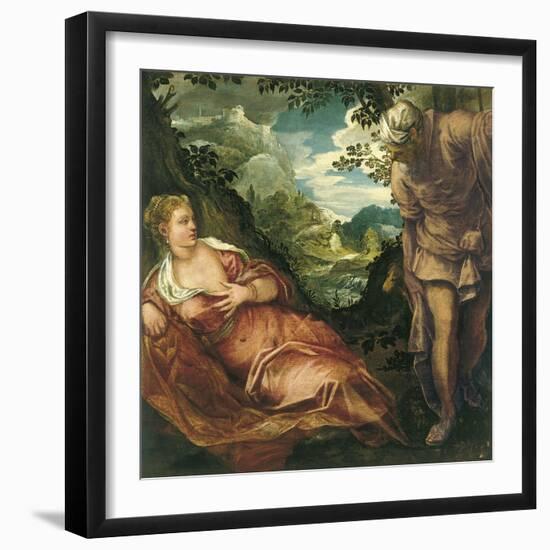 The Meeting of Judah and Tamar-Jacopo Tintoretto-Framed Giclee Print