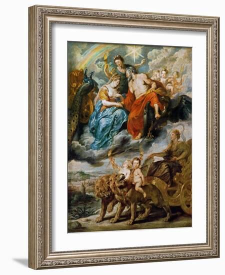 The Meeting of Marie De' Medici and Henry IV at Lyons (The Marie De' Medici Cycl)-Peter Paul Rubens-Framed Giclee Print