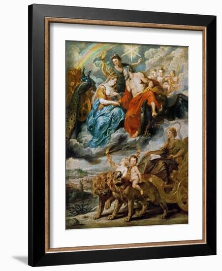 The Meeting of Marie De' Medici and Henry IV at Lyons (The Marie De' Medici Cycl)-Peter Paul Rubens-Framed Giclee Print