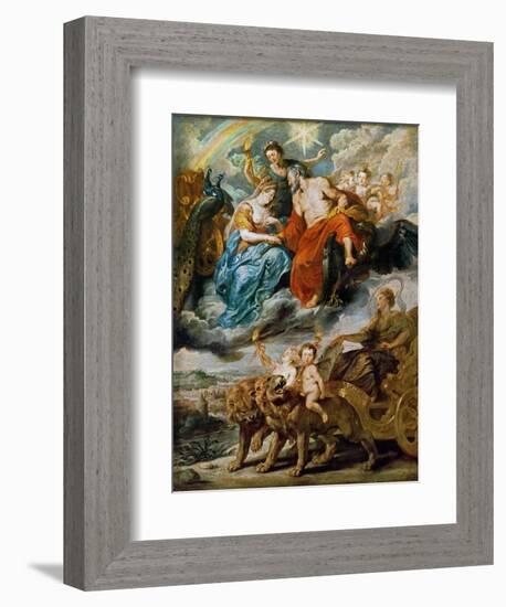 The Meeting of Marie De' Medici and Henry IV at Lyons (The Marie De' Medici Cycl)-Peter Paul Rubens-Framed Giclee Print