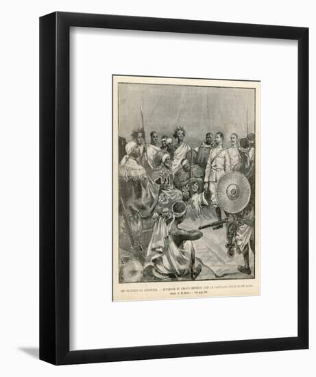 The Meeting of Menelik One of Ethiopia's Greatest Emperors with Major Salsa of the Italian Envoy-Belloc-Framed Art Print