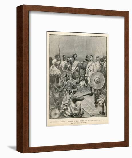 The Meeting of Menelik One of Ethiopia's Greatest Emperors with Major Salsa of the Italian Envoy-Belloc-Framed Art Print